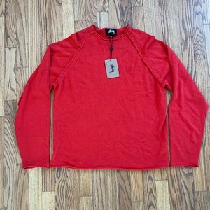 Men’s raw edge red sweater